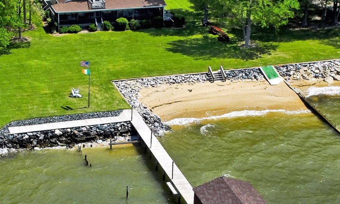 Piney Point House | Escape to a Private Beach with Indoor Pool & Ocean Views