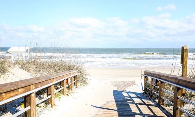 Carolina Beach Condo | Steps from the Beach: Anchors Away with Oceanfront Views