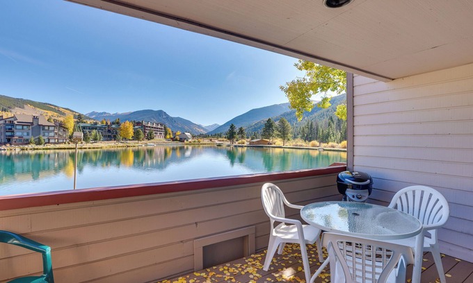 Lakeside Village Condo | Premier Lakefront Retreat Steps from Keystone Ski Lift