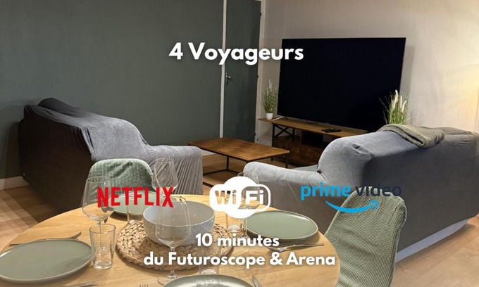 Migne-Auxances Apartment | 10 minutes from Futuroscope