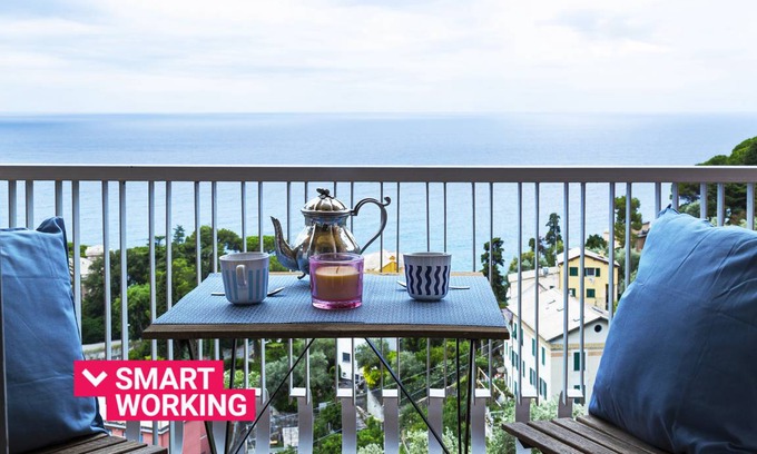 Bogliasco Apartment | Inviting Casa Bianca a Bogliasco with Kitchen Amenities