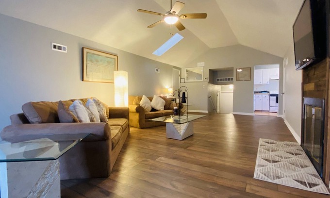 Grain Valley Apartment | Ideal Location: Walk to Bars, Close to Stadiums & Amenities