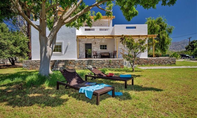 Ierapetra Villa | Family Villa with Ocean View and Garden, Steps from the Beach
