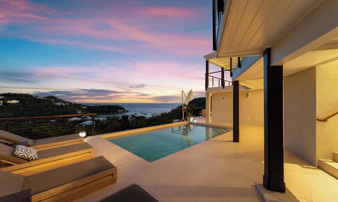 Estate Chocolate Hole and Great Cruz Bay Villa | 180 Degree Ocean Views, Private Pool Villa, 4 Master Suites, Chef’s Kitchen