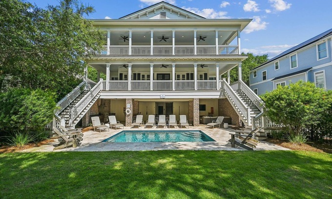 Folly Field House | Coastal Comfort: 19 Sand Dollar Road with Pool & Ocean Views