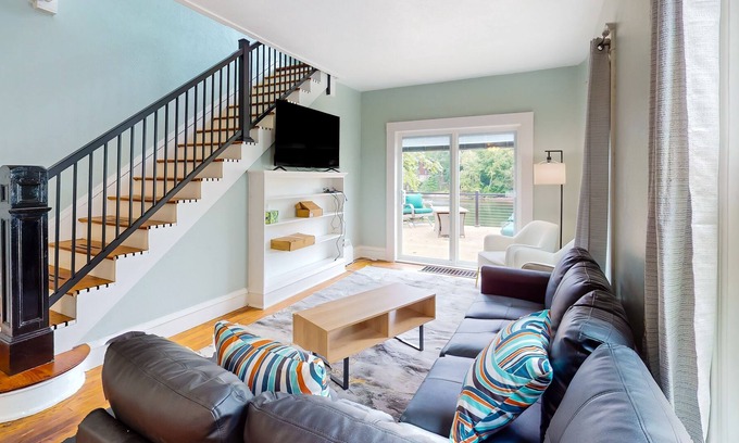 Elkhart House | 1900s home with river views, updated interior, deck, and gas grill - near parks