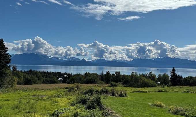 Homer Apartment | Scenic Bay View Retreat with Private Deck & Fire Pit