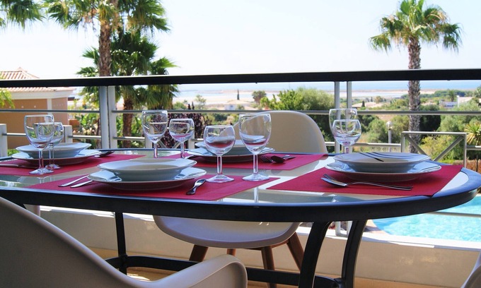 Alfarrobeira Apartment | Sea View 2 Bedroom Apartment with Pool Near Golf for Families