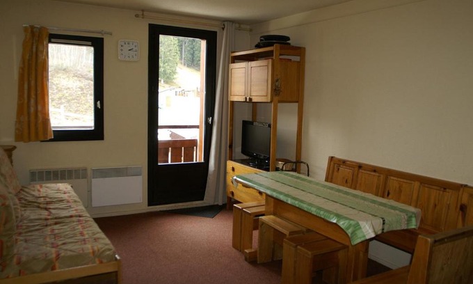 Prapoutel Apartment | Cozy Two-Room Cabin with Balcony & Mountain Views