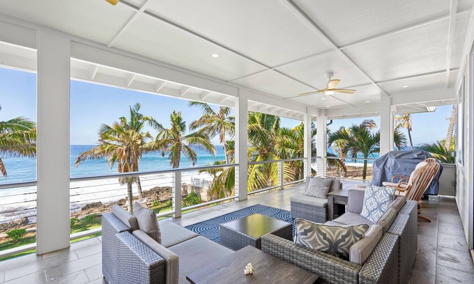 Makaha House | 2 Private Luxe Homes for Large Group w/Ocean Views, Lanai & A/C