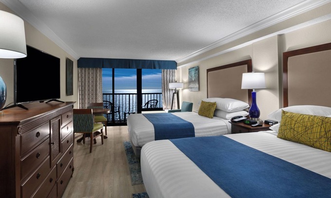 Myrtle Beach Hotel | Oceanfront 2 Queens Room at Sea Crest Resort - Top Rated!