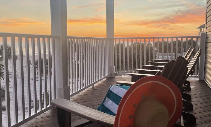 Port St. Joe House | Ocean View Family Retreat with Pool & Large Sun Deck