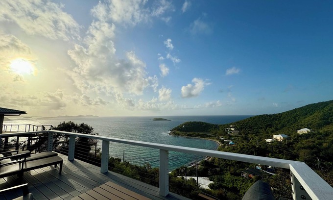 Estate Enighed Villa | Ultimate Sunrise Retreat: Oceanfront Spa & Hot Tub Escape