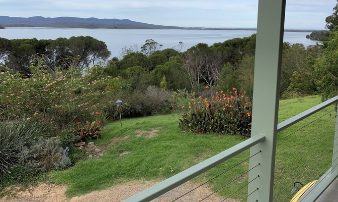 Mallacoota House | 22 Karbeethong Rd, Mallacoota. Deck with spectacular lake views