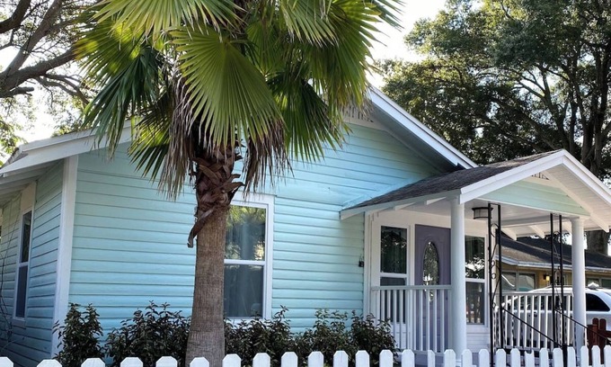 Historic Uptown House | Pet-Friendly Bungalow: Walk to Downtown with Hot Tub & Spa