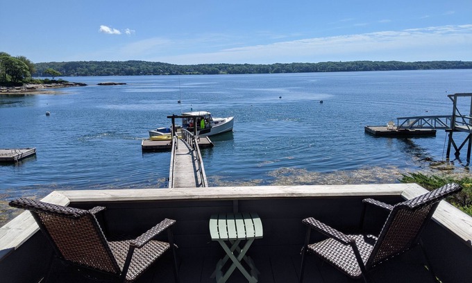 Boothbay Harbor Cottage | Oceanfront 3 Bedroom Cottage with Dock & Family-Friendly Amenities