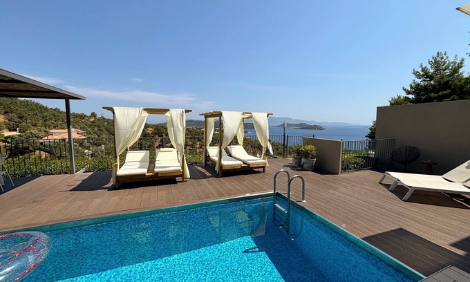 Achladies Villa | Relaxing 3 BR Villa Cassiope with Private Pool & Ocean Views