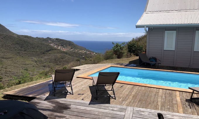 Les Anses-d'Arlets Villa | Relax in 3 Creole Lodges with Jacuzzi & Caribbean Sea Views