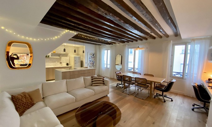 Quartier de la Porte-Saint-Denis Apartment | Elegant Duplex in the Heart of Paris - Family Friendly Stay