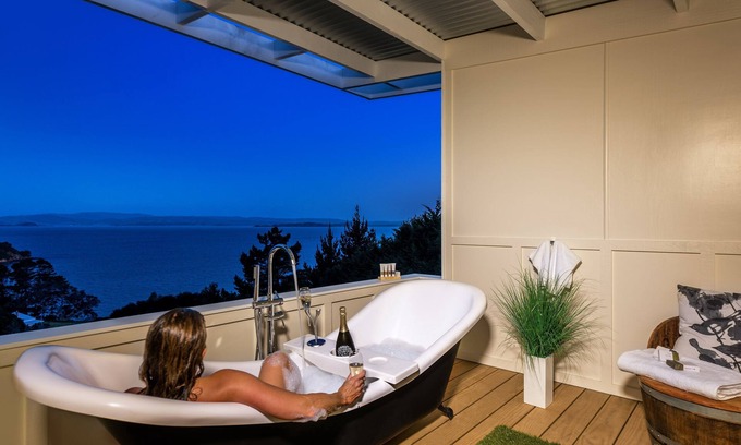 Waiheke Island Ski Chalet | Charming Chalet with Private Deck & Breathtaking Sea Views