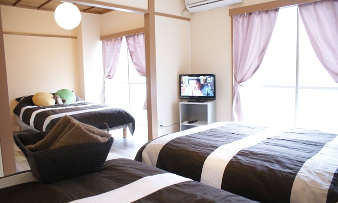 Namba Apartment | Family-Friendly SOLEIL Shinsaibashi: 3 Double Beds Await!