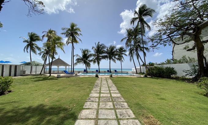 Oistins House | Oceanfront Villa with Private Pool Near St. Lawrence Gap