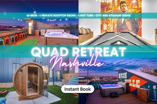 Hurwood Heights House | 4 Rooftop Decks 4 Hot Tubs Game Rooms & Sauna