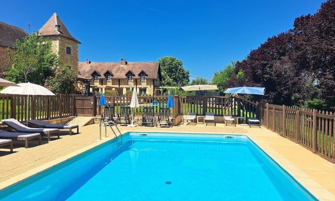 Saint-Aubin-de-Nabirat House | Family-Friendly 4 Stone Gites with Pool & Fun Activities