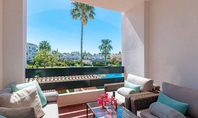San Pedro de Alcantara Apartment | Relax at Lorcrisur with Pool Views and Oceanfront Comfort