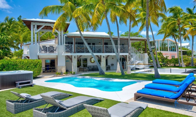 Lime Grove Estates House | Stunning Ocean View Retreat with Pool, Hot Tub & Kayaks