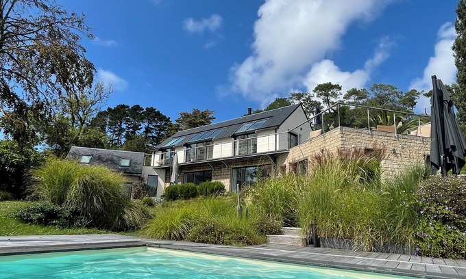 Morgat Villa | Elegant 5-Star Retreat with Heated Pool & Ocean Views