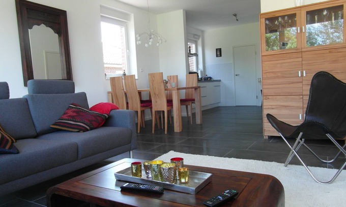 Borkum Apartment | Exclusive 5-Star Retreat with Ocean View and Garden Access
