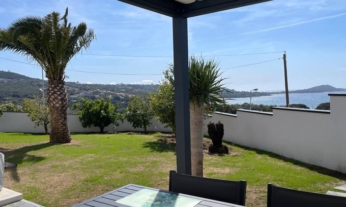 Molini Apartment | Cozy Garden-Level Retreat near Agosta Beach with Pool
