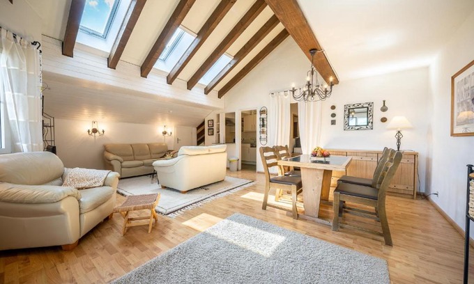 Vulpera Apartment | Modern Penthouse with Balcony and Child-Friendly Amenities