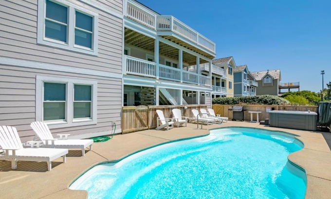 Nags Head House | Experience Cloud Nine: Oceanfront Getaway with Pool & Hot Tub