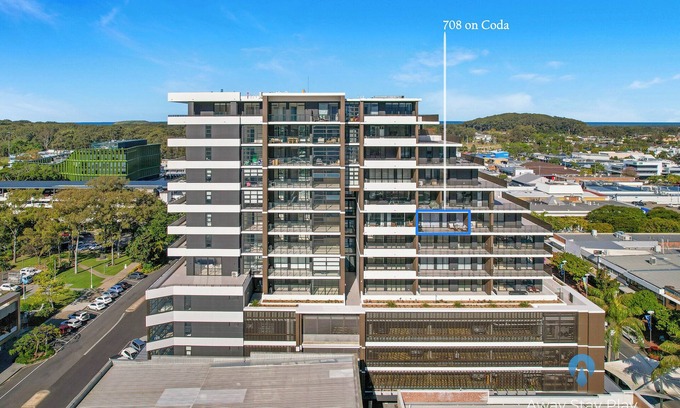 Coffs Harbour Apartment | 708 on CODA – Modern 1BR Apartment with Balcony & City Views