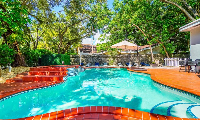 Northeast Coconut Grove House | Spacious 7BR Oasis: Pool, Hot Tub & Ocean View Retreat