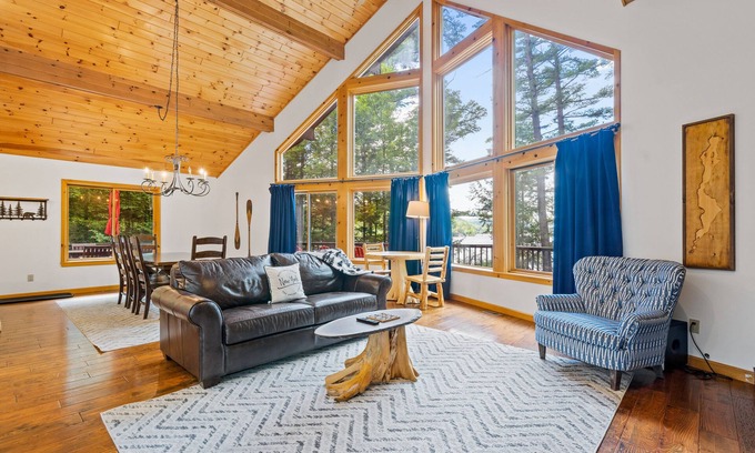 Adirondack House | Lakefront Retreat with Private Beach & Game Room Access