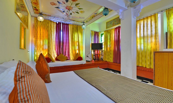 Udaipur District House | Relax in A.C. Room with Pool Access for Your Getaway