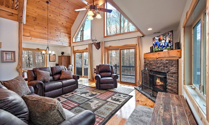 Charter Hills Cabin | Top-Rated A-Frame Cabin with Pool and Spa at Beech Mountain