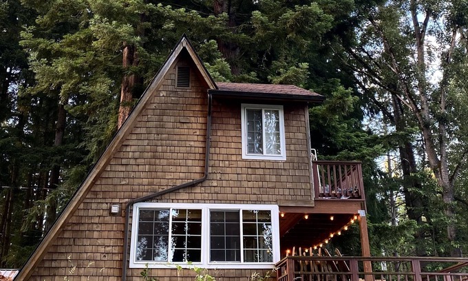 Salem Cabin | Riverside A-Frame Retreat with Ocean View and Family Amenities