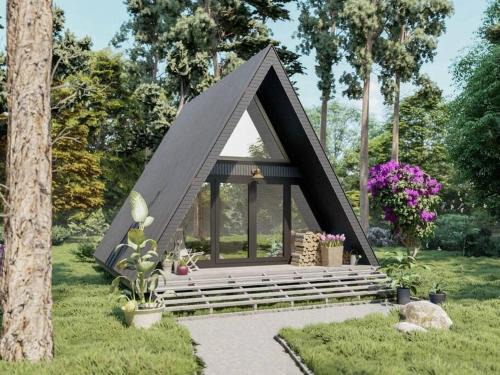 Oakwood House | Serene Lakeside Retreat - A-Frame Tranquility Awaits