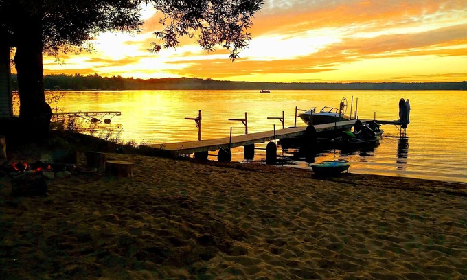 Kalkaska Cottage | Idyllic Lakefront Cottage with Ocean View and Family Amenities