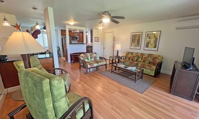 Kapaa Condo | A Welcoming Beachfront 2BR/2BA, Vacation Home, W/D, AC, STEPS TO BEACH!