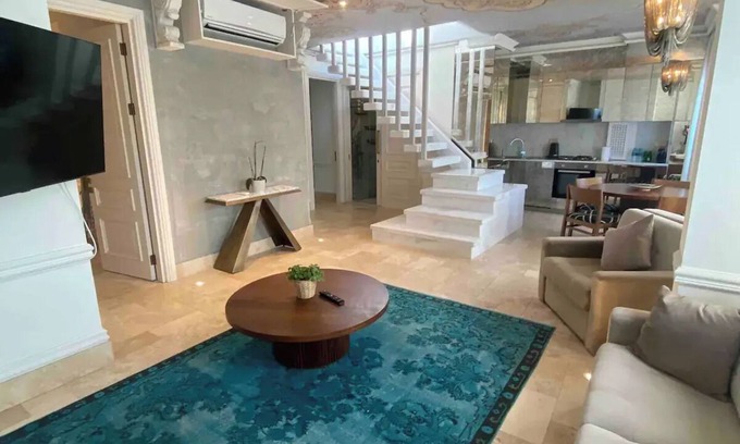 Taksim Apartment | AB Residences: Stylish 3BR Duplex with Terrace & Amenities