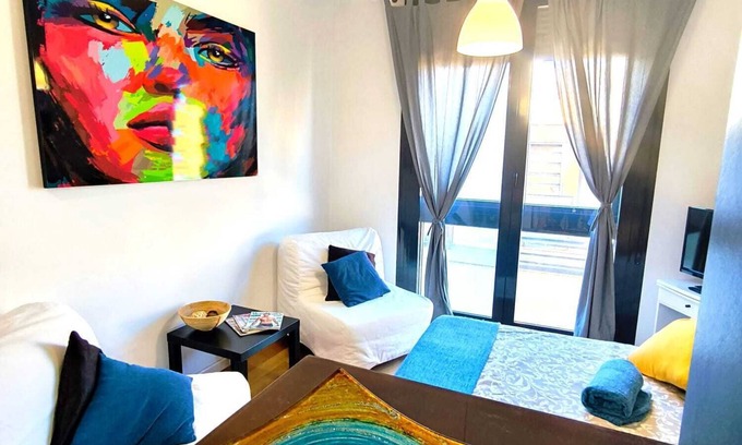 Alicante City Centre Apartment | Oceanfront ABAD STUDIO with Santa Barbara Castle Views