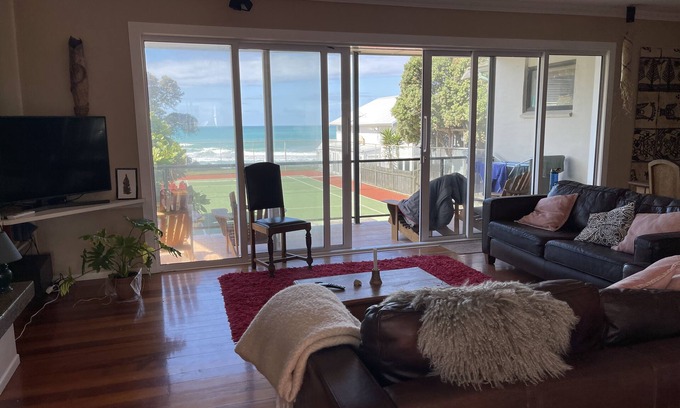 Wainui House | Beachfront Bliss at the Stock Route with Pool & Ocean Views