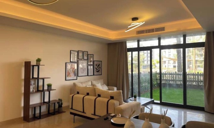 New Cairo Apartment | Access - lux smart home with garden at cfc 2bedr