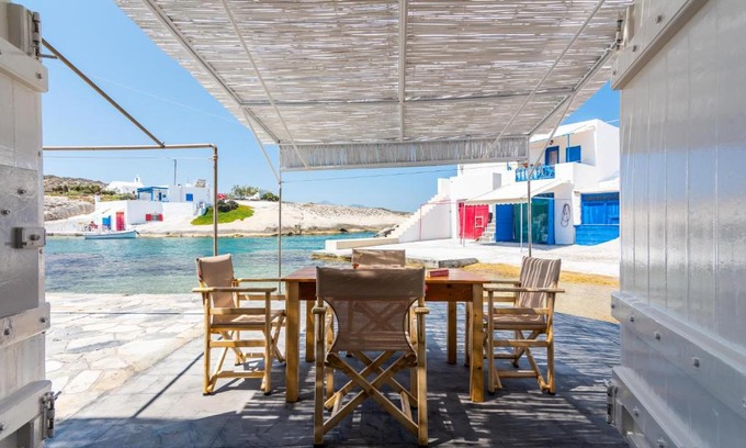 Milos Apartment | Oceanfront Retreat: Achinos By The Sea Milos, Rated 9.8