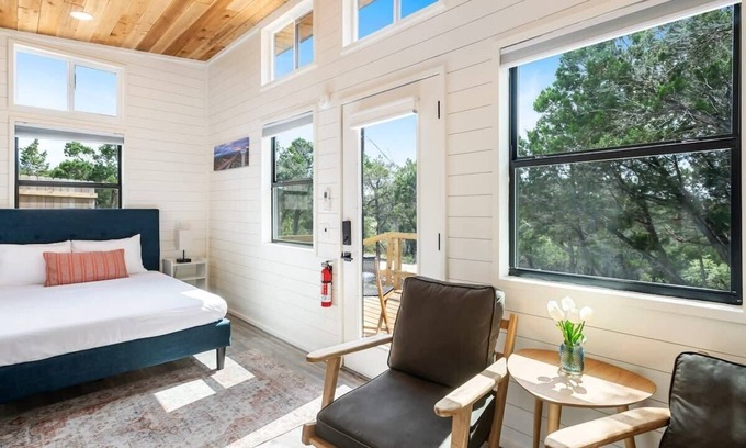 Dripping Springs Cabin | Cozy Tiny House #4 at Infinity Ranch with Resort Pool